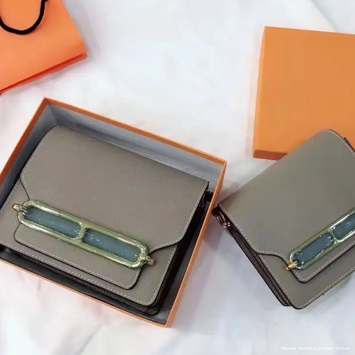 Gold Hermes In Hardware Grey Bag Epsom Roulis Leather 0505